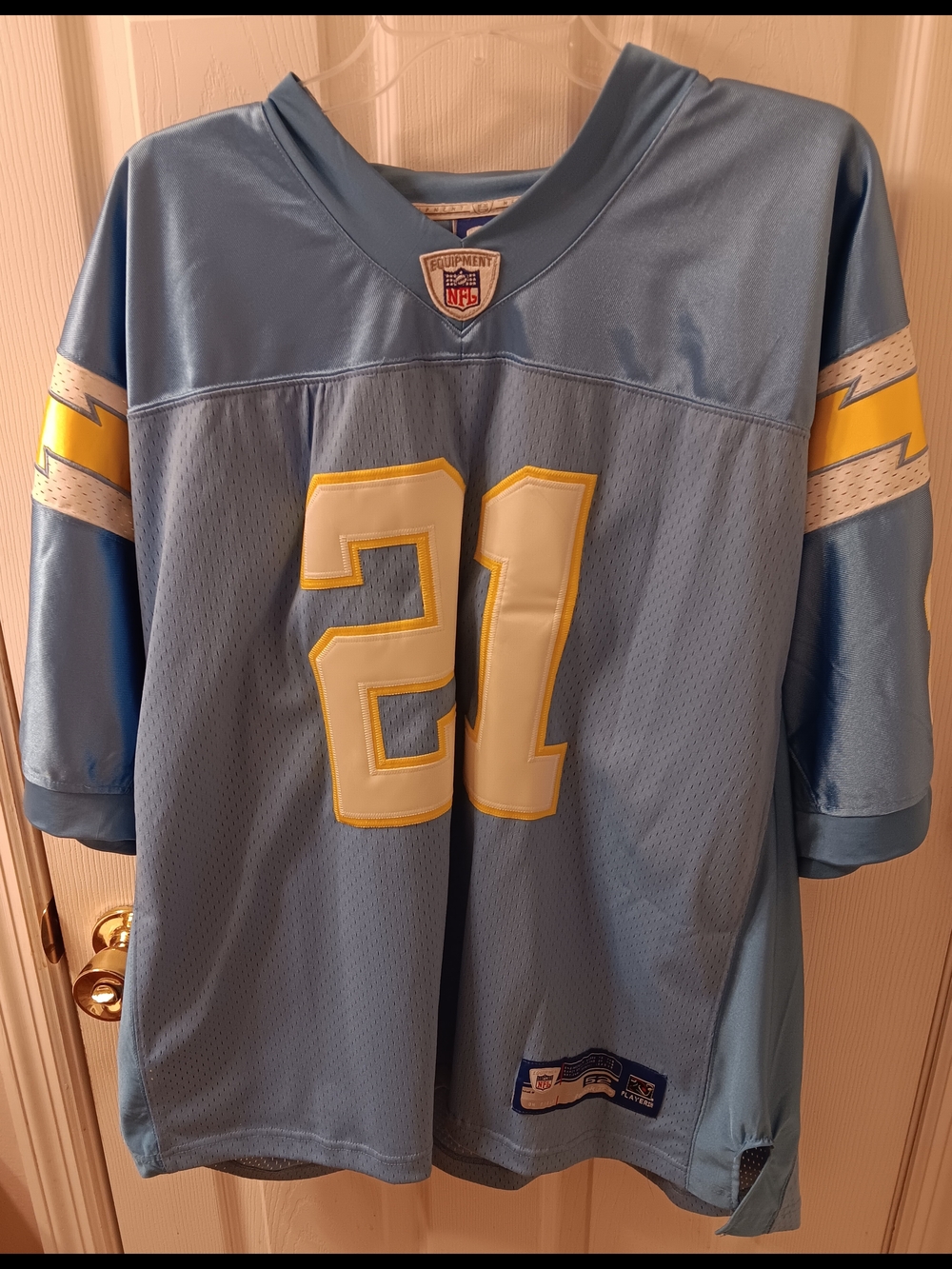 San Diego Chargers NFL Football Jersey Men's Sz 52 Blue LaDainian Tomlinson #21